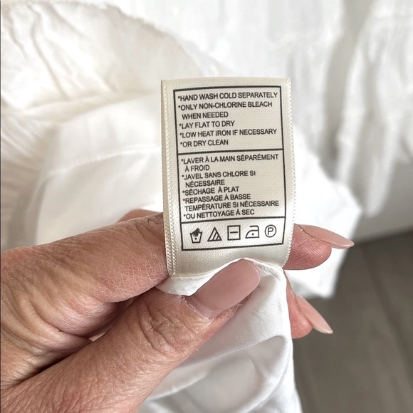 NWOT Betsey Johnson White Cotton Maxi Dress Lined Smocking Waist, Size L - Picture 11 of 12